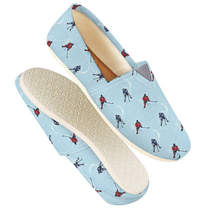 Ice Hockey Players Pattern Print Casual Shoes