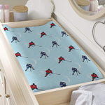 Ice Hockey Players Pattern Print Changing Pad Cover