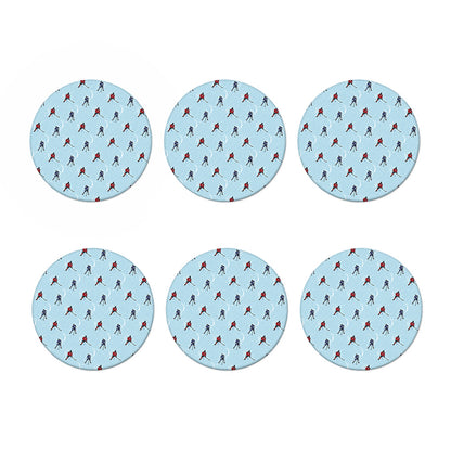 Ice Hockey Players Pattern Print Coaster Set