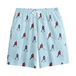 Ice Hockey Players Pattern Print Cotton Shorts