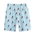 Ice Hockey Players Pattern Print Cotton Shorts