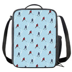 Ice Hockey Players Pattern Print Crossbody Lunch Bag