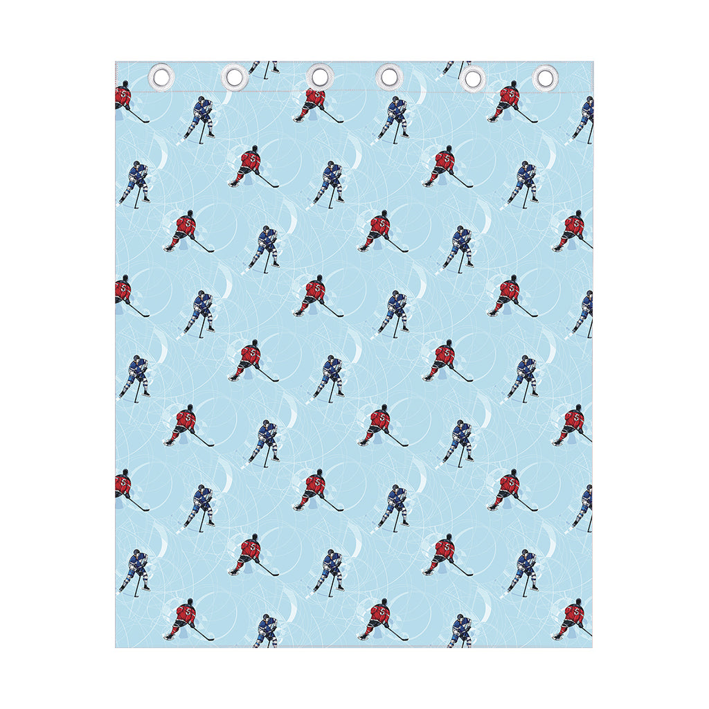 Ice Hockey Players Pattern Print Curtain