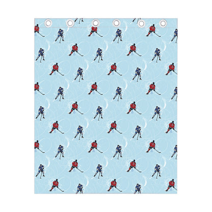 Ice Hockey Players Pattern Print Curtain