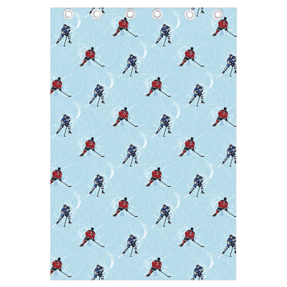 Ice Hockey Players Pattern Print Curtain