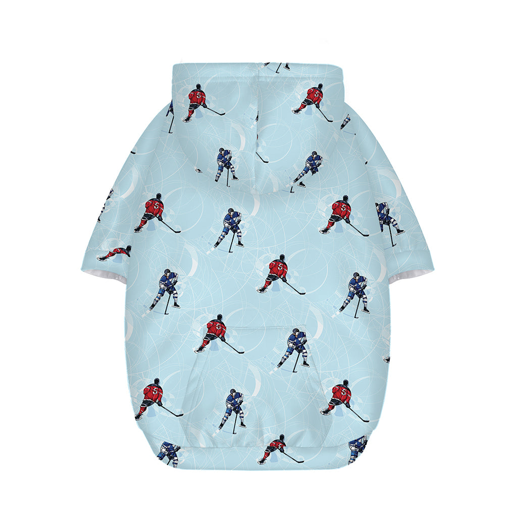 Ice Hockey Players Pattern Print Dog Zip Up Hoodie