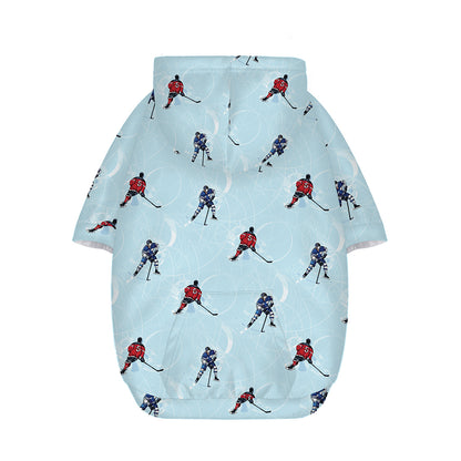Ice Hockey Players Pattern Print Dog Zip Up Hoodie