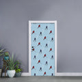 Ice Hockey Players Pattern Print Door Sticker