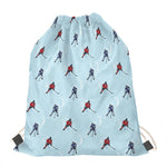 Ice Hockey Players Pattern Print Drawstring Bag