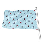 Ice Hockey Players Pattern Print Flag