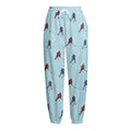 Ice Hockey Players Pattern Print Fleece Lined Knit Pants