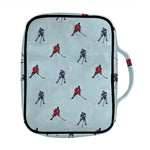 Ice Hockey Players Pattern Print Front Pocket Bible Bag
