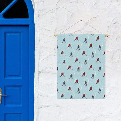 Ice Hockey Players Pattern Print Garden Flag