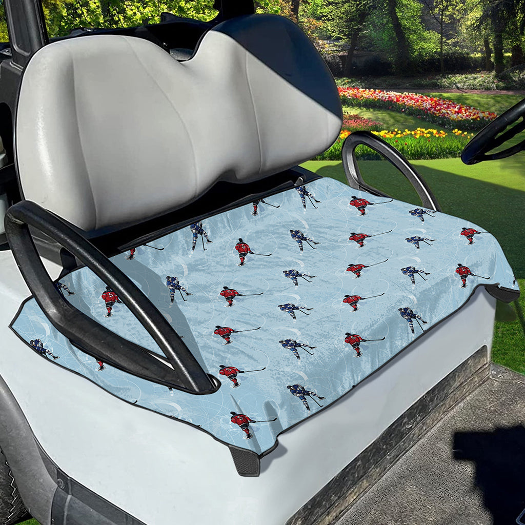 Ice Hockey Players Pattern Print Golf Cart Seat Cover