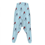 Ice Hockey Players Pattern Print Hammer Pants