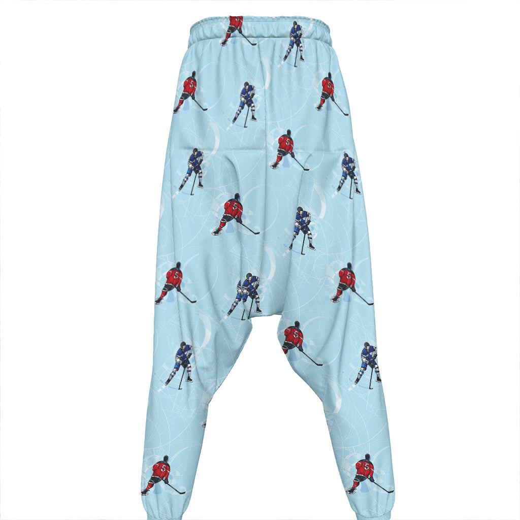 Ice Hockey Players Pattern Print Hammer Pants