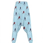 Ice Hockey Players Pattern Print Hammer Pants