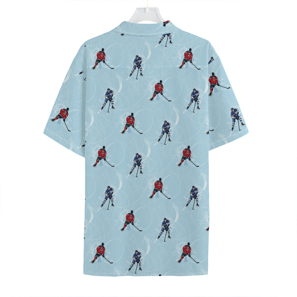 Ice Hockey Players Pattern Print Hawaiian Shirt