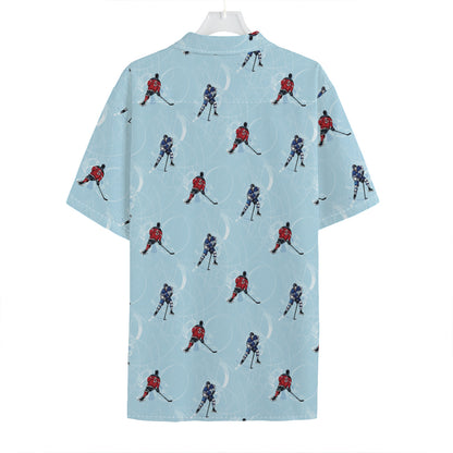 Ice Hockey Players Pattern Print Hawaiian Shirt