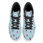 Ice Hockey Players Pattern Print High Top Leather Sneakers