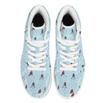 Ice Hockey Players Pattern Print High Top Leather Sneakers