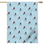 Ice Hockey Players Pattern Print House Flag