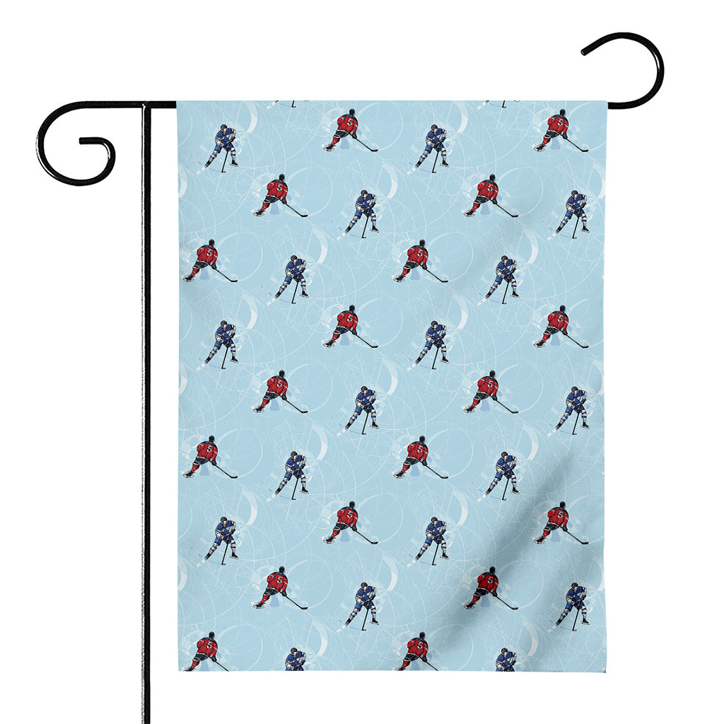 Ice Hockey Players Pattern Print House Flag