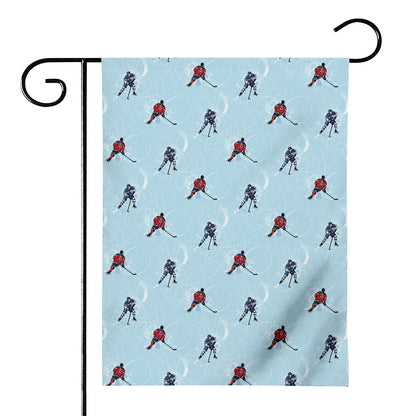 Ice Hockey Players Pattern Print House Flag