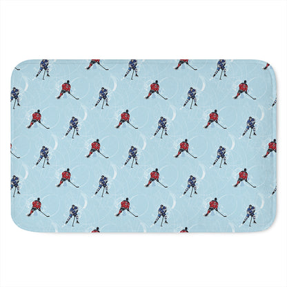 Ice Hockey Players Pattern Print Indoor Door Mat