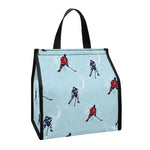 Ice Hockey Players Pattern Print Insulated Lunch Tote