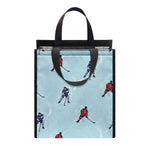 Ice Hockey Players Pattern Print Insulated Lunch Tote
