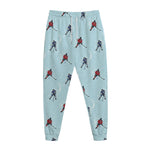 Ice Hockey Players Pattern Print Jogger Pants