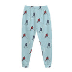 Ice Hockey Players Pattern Print Jogger Pants