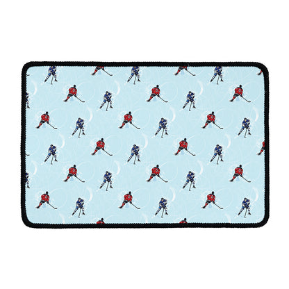 Ice Hockey Players Pattern Print Kitchen Mat