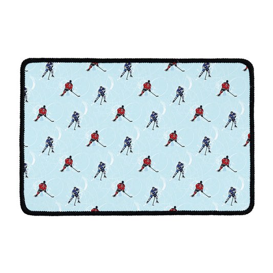 Ice Hockey Players Pattern Print Kitchen Mat