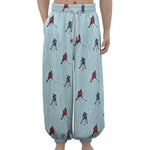 Ice Hockey Players Pattern Print Lantern Pants