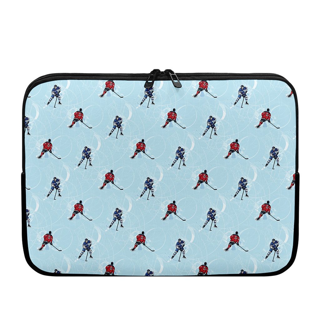 Ice Hockey Players Pattern Print Laptop Sleeve