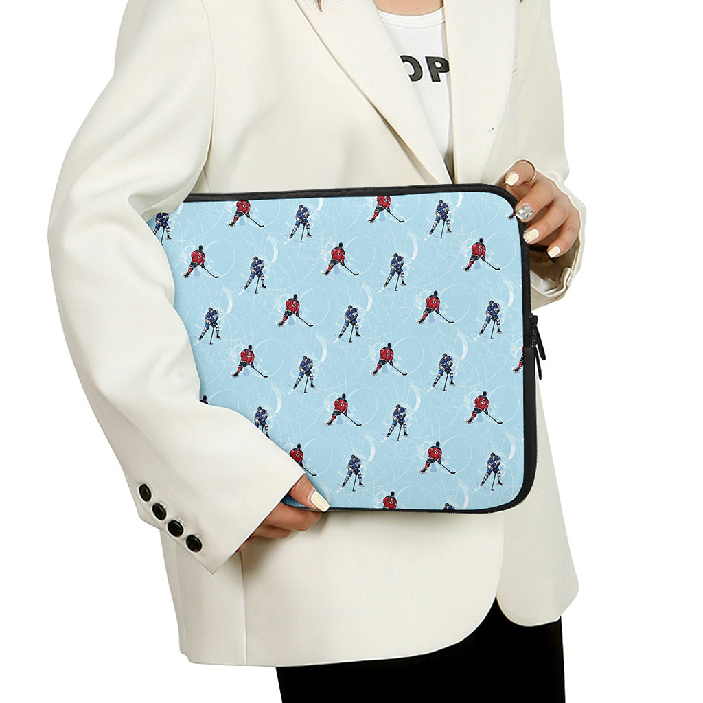 Ice Hockey Players Pattern Print Laptop Sleeve