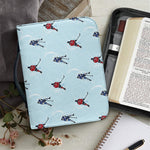 Ice Hockey Players Pattern Print Leather Bible Cover