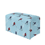 Ice Hockey Players Pattern Print Leather Tissue Box Cover