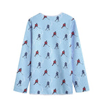 Ice Hockey Players Pattern Print Long Sleeve Short Coat