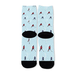 Ice Hockey Players Pattern Print Long Socks