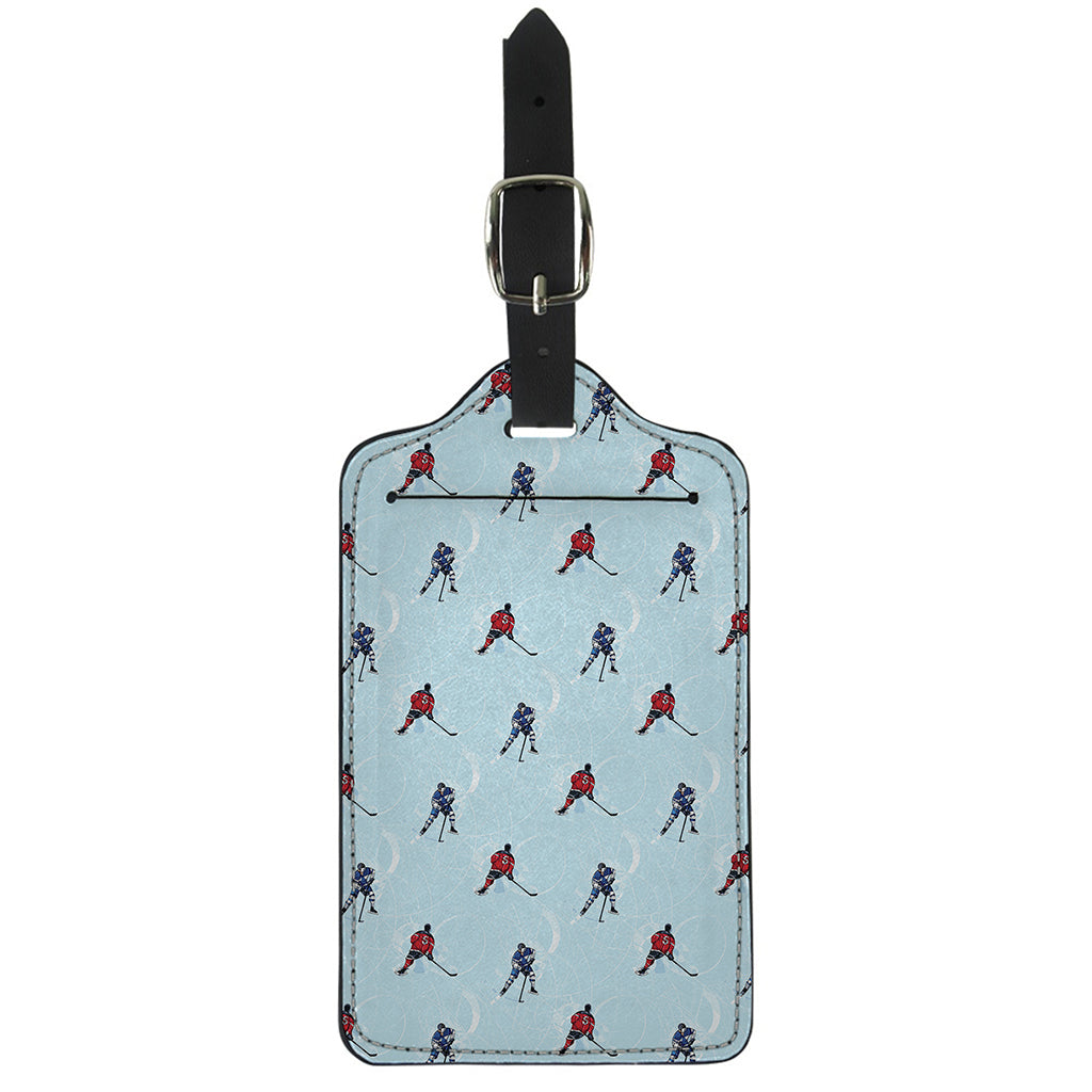 Ice Hockey Players Pattern Print Luggage Tag