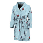 Ice Hockey Players Pattern Print Men's Bathrobe
