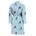 Ice Hockey Players Pattern Print Men's Bathrobe