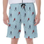 Ice Hockey Players Pattern Print Men's Beach Shorts