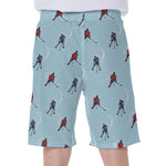 Ice Hockey Players Pattern Print Men's Beach Shorts