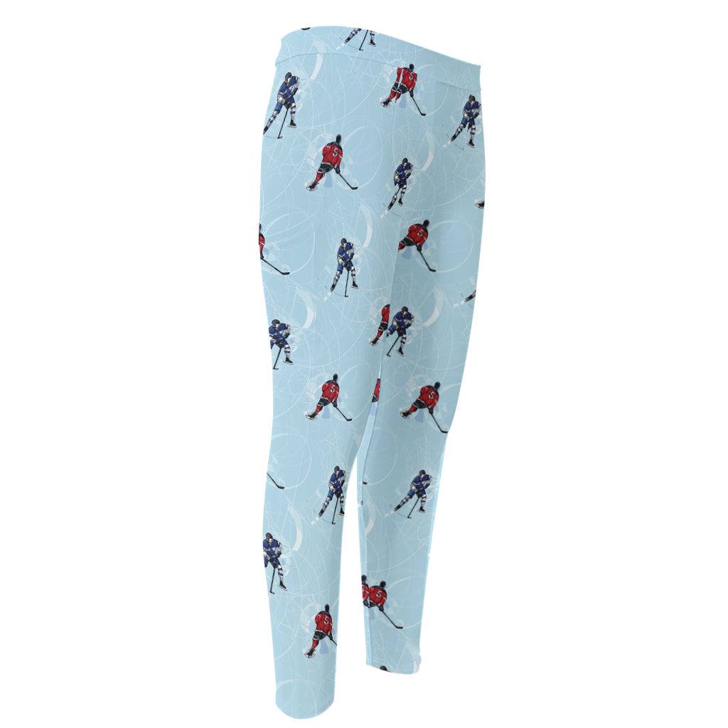 Ice Hockey Players Pattern Print Men's Compression Pants