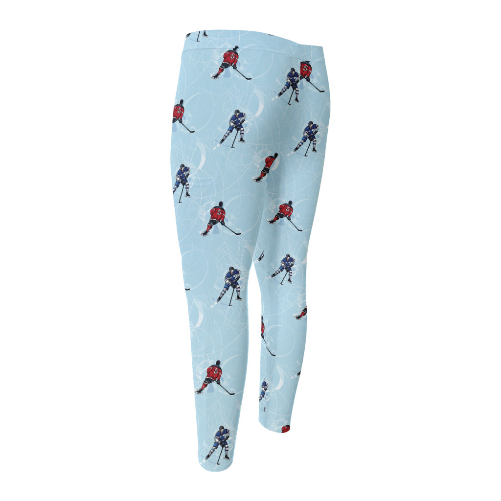Ice Hockey Players Pattern Print Men's Compression Pants