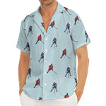 Ice Hockey Players Pattern Print Men's Deep V-Neck Shirt